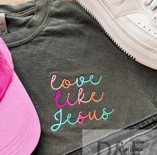 Love Like Jesus Embroidery Graphic Tee