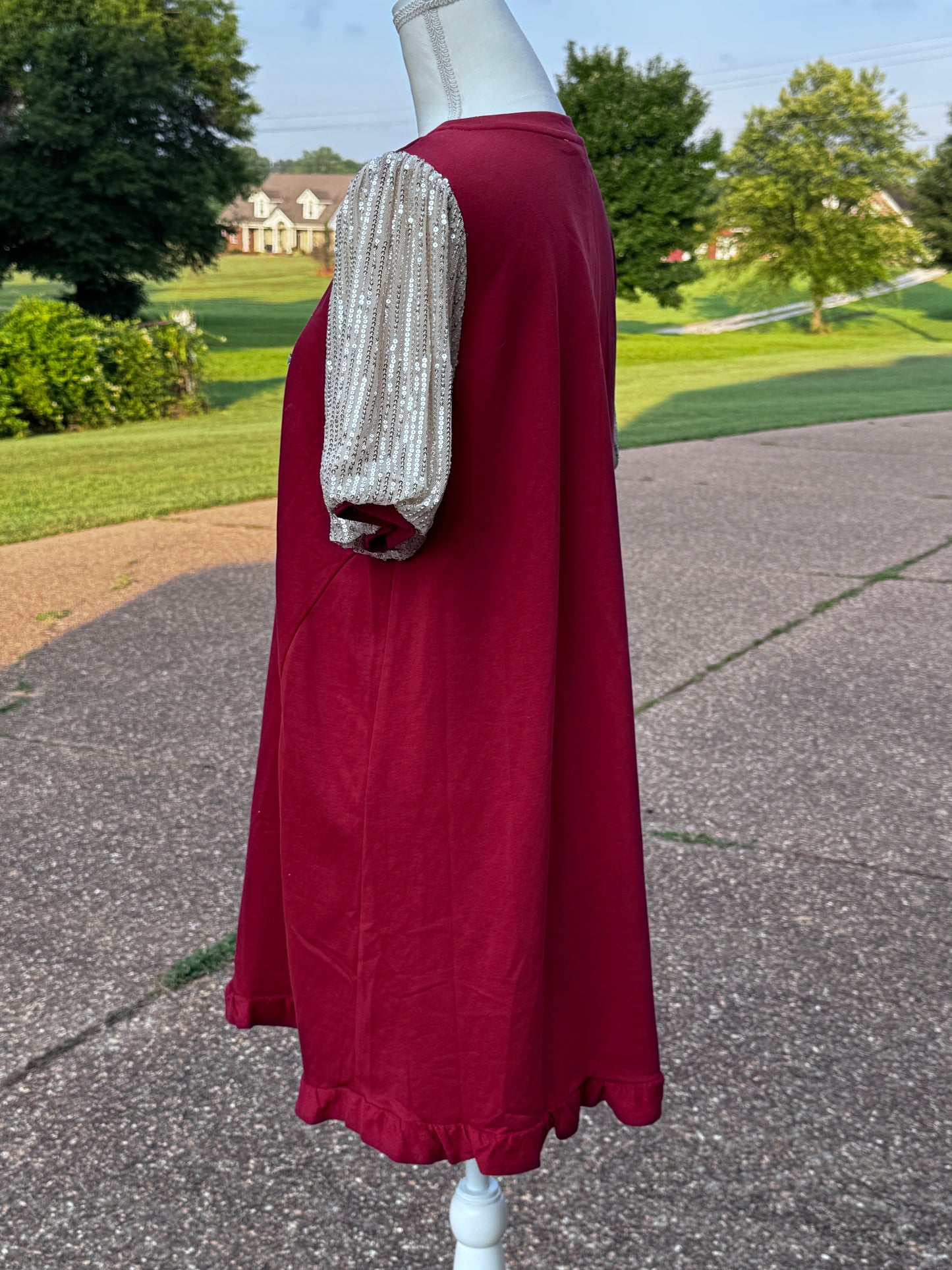 Umgee Crimson Dress Touch Down Game Day