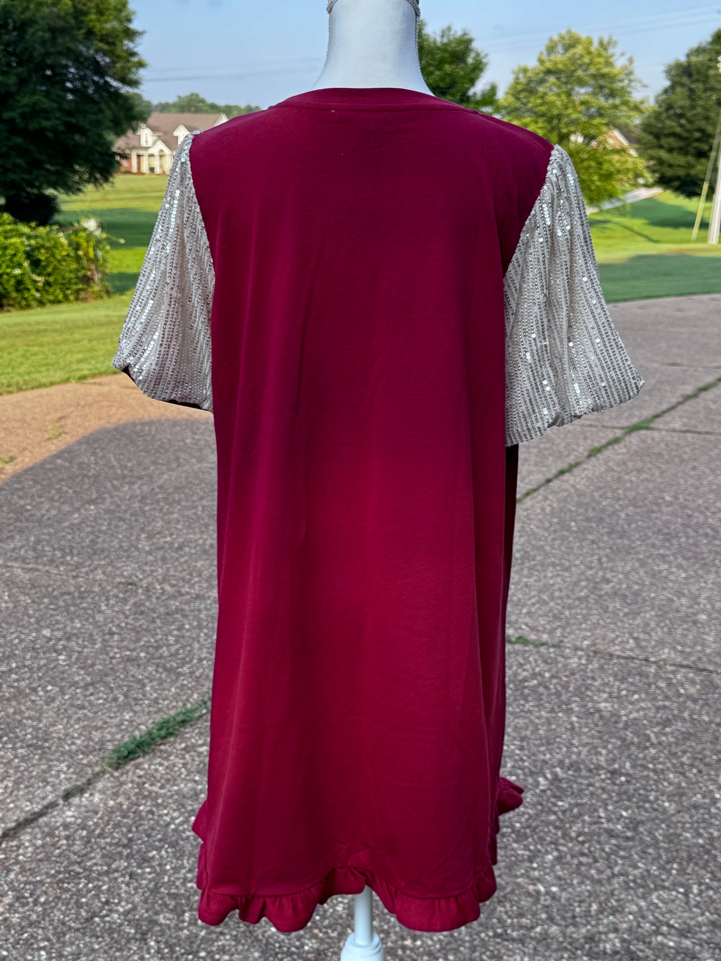 Umgee Crimson Dress Touch Down Game Day