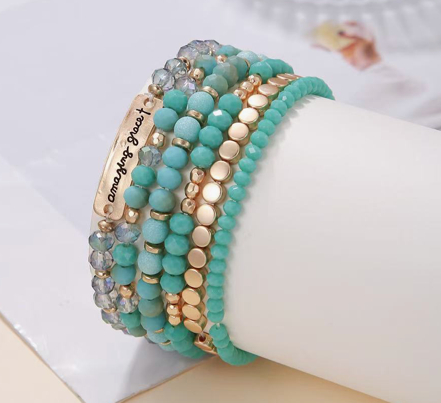 Cute Stacked Amazing Grace Bracelet for Women