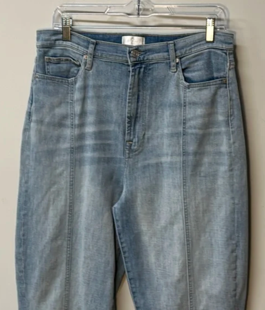 7 For All Mankind Ultra High Rise Dojo Front Seam Jeans Size 32 (14)