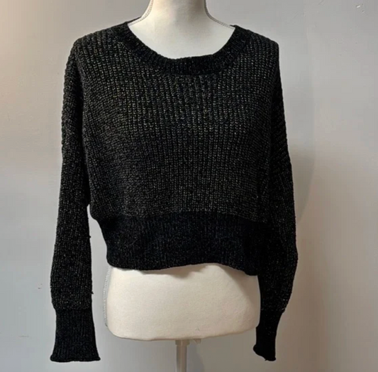 Altar’d State Black Metallic Cropped Sweater ✨