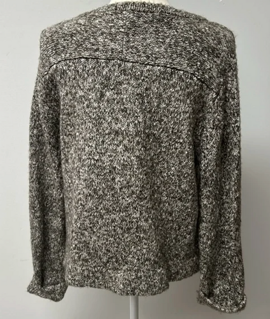 J. Jill Cardigan Zip Sweater – Brown Knit, Size Large