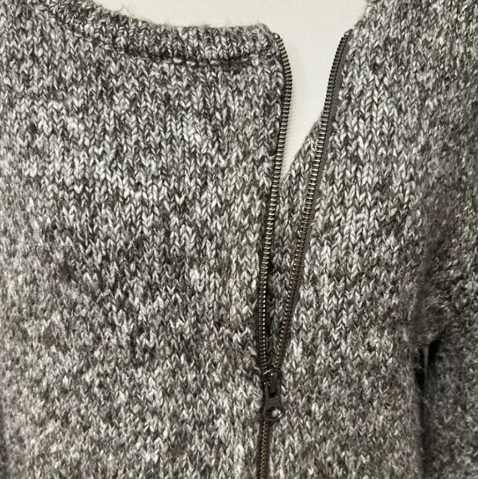 J. Jill Cardigan Zip Sweater – Brown Knit, Size Large