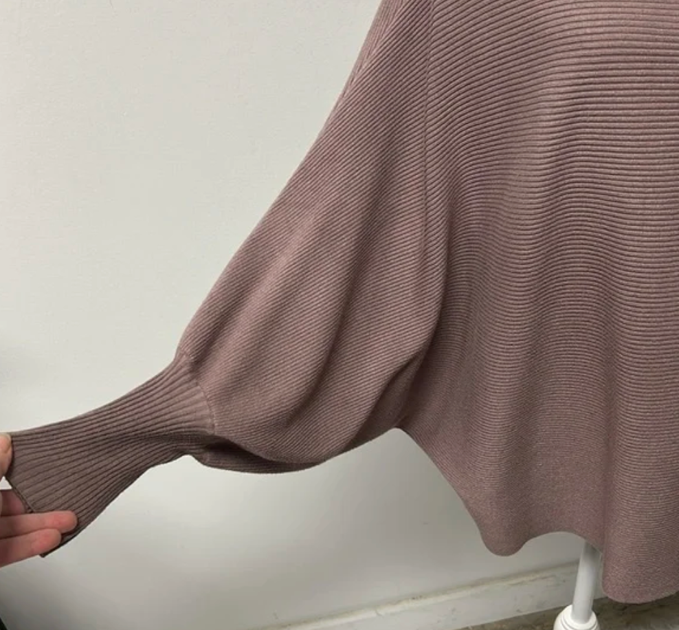 Arula B Batwing Ribbed Cropped Sweater – Plus Size 2X, Rose Pink