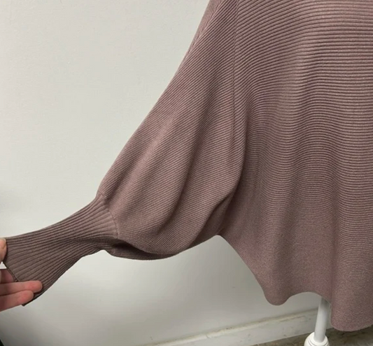 Arula B Batwing Ribbed Cropped Sweater – Plus Size 2X, Rose Pink