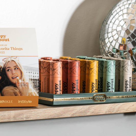 Product Display, 20 Lip Balm Tray, Green