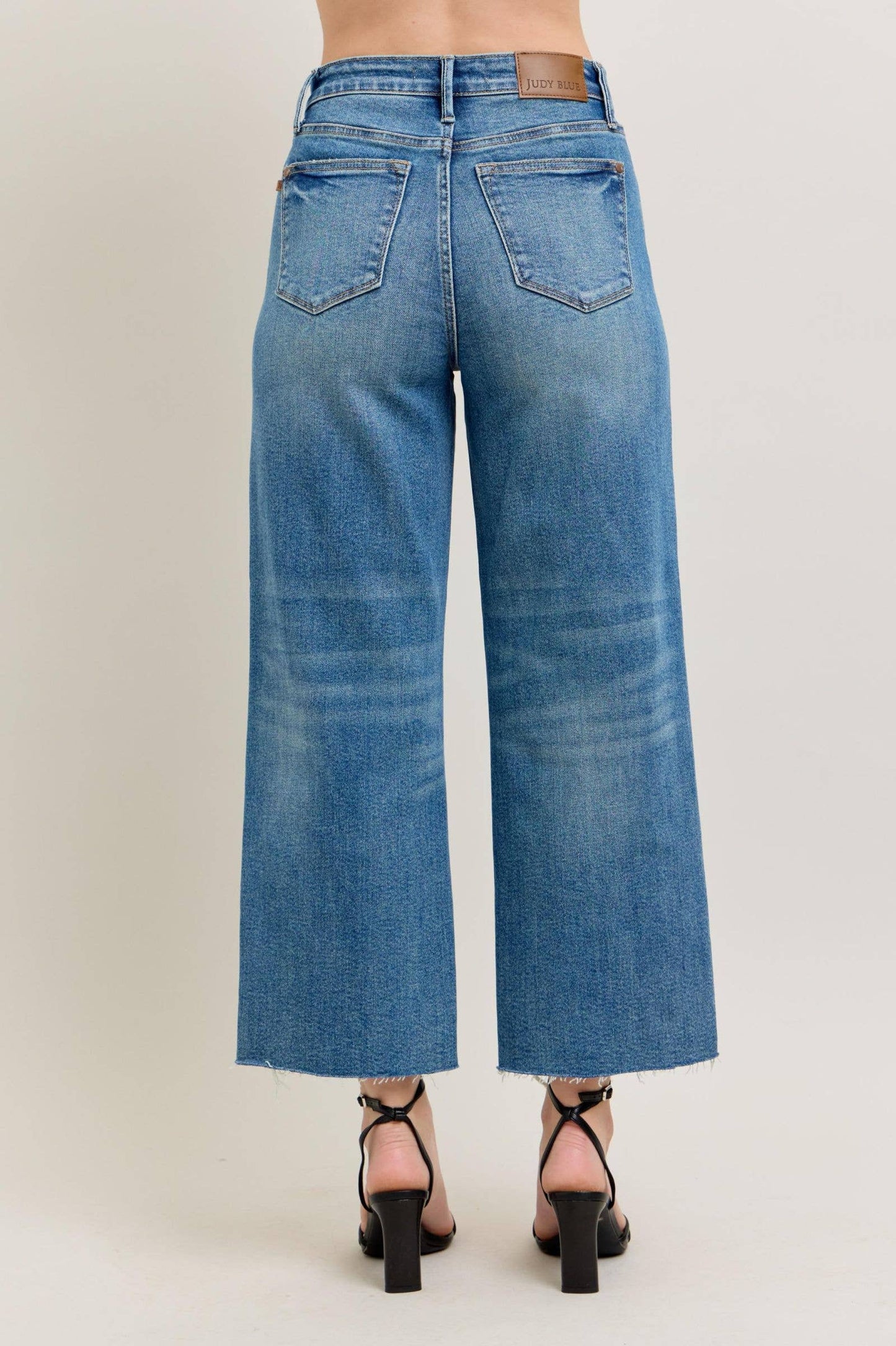 Judy Blue High Waist Rigid Magic Destroy Wide Leg Crop: 11/30