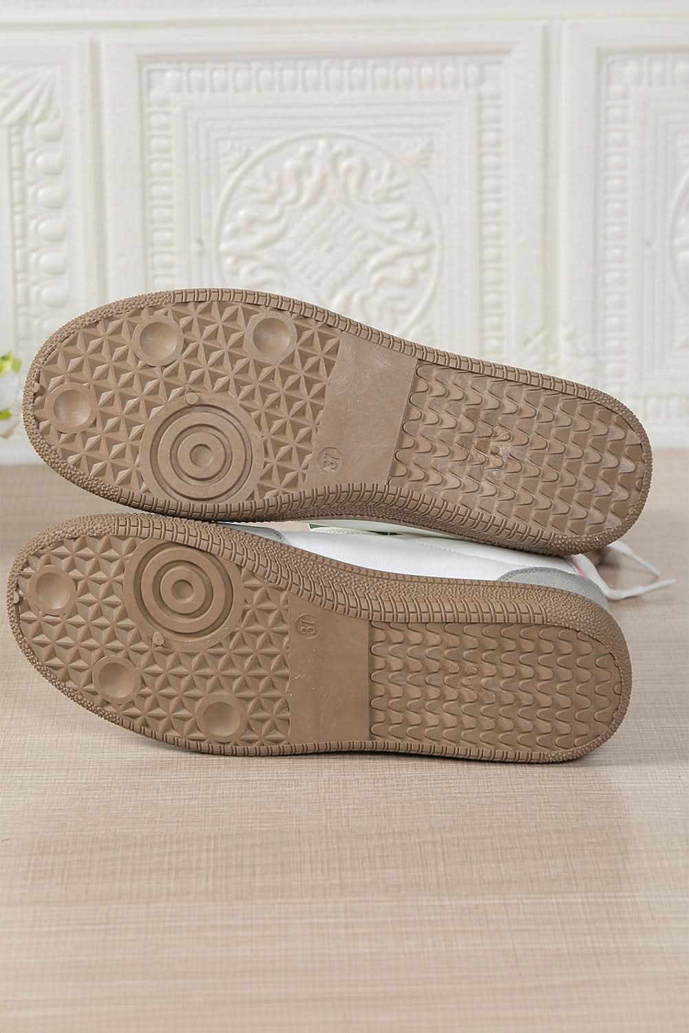 Pink Striped Patchwork Lace Up Sneakers PU Leather