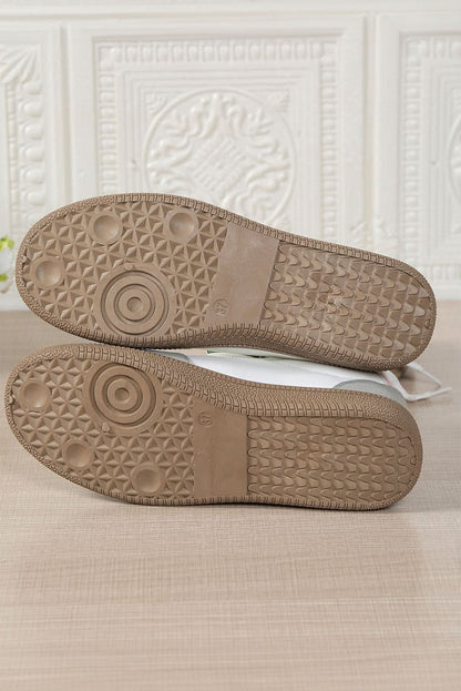 Pink Striped Patchwork Lace Up Sneakers PU Leather