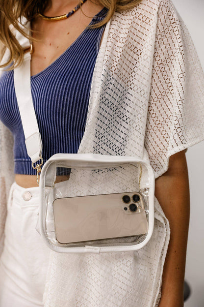 COKO Crossbody Clear Messenger Bag: WHITE