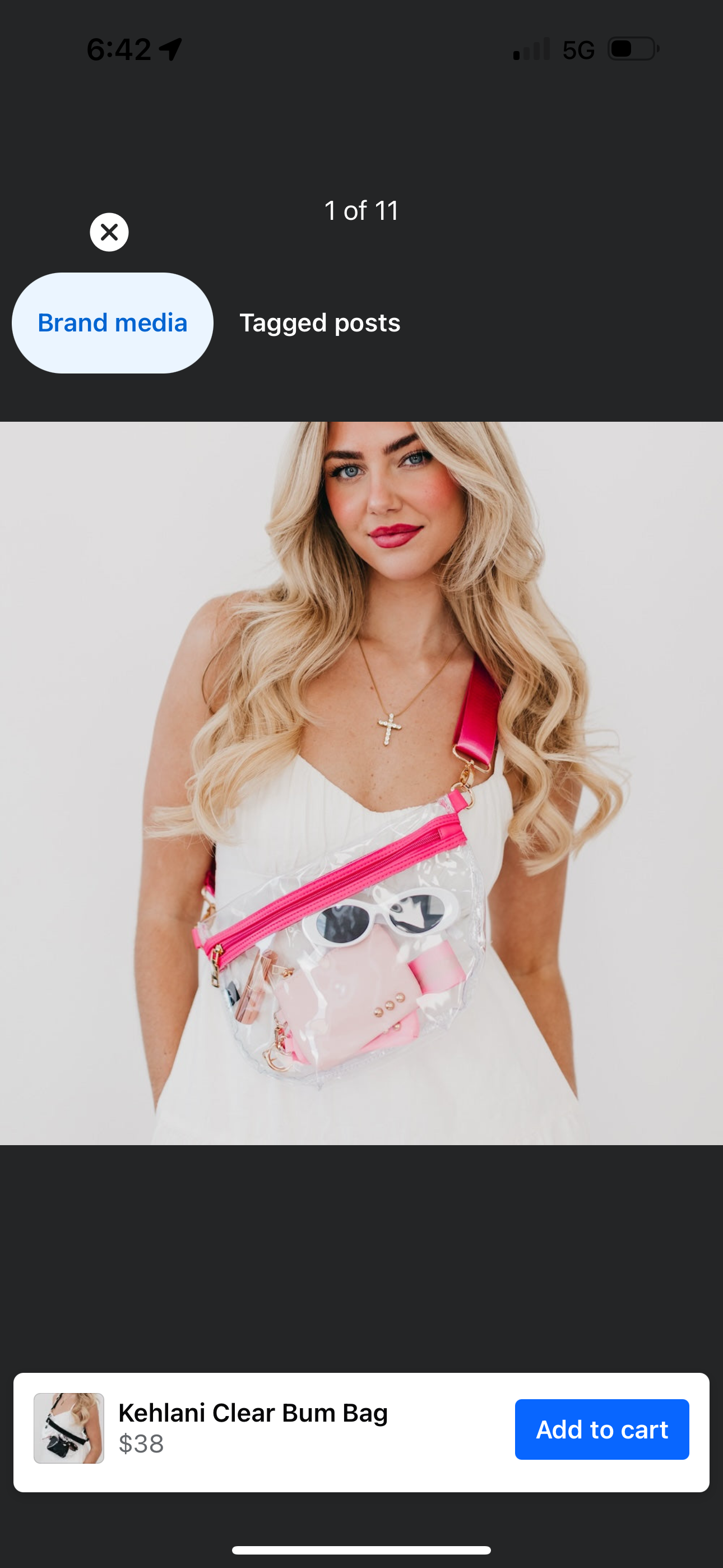 Pretty Simple Jolie Puffer Crossbody Bag Pink Adjustable Strap