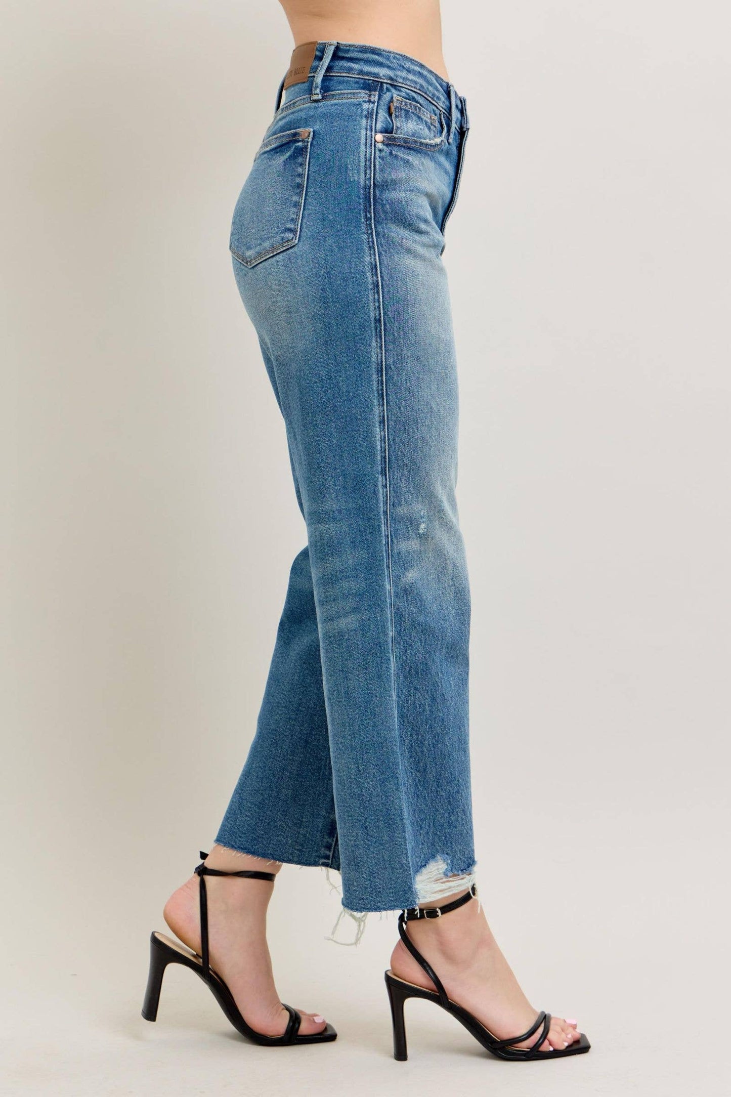 Judy Blue High Waist Rigid Magic Destroy Wide Leg Crop: 11/30