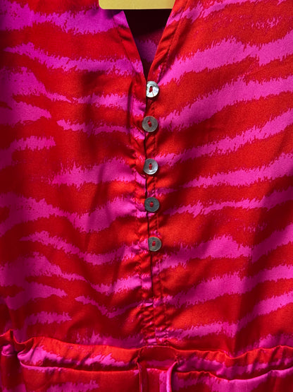 Entro Zebra Print Romper Red and Pink