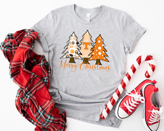 Tennessee Christmas Shirt – Merry Christmas Vols Tee | Orange & Leopard Tree Holiday Graphic T-Shirt
