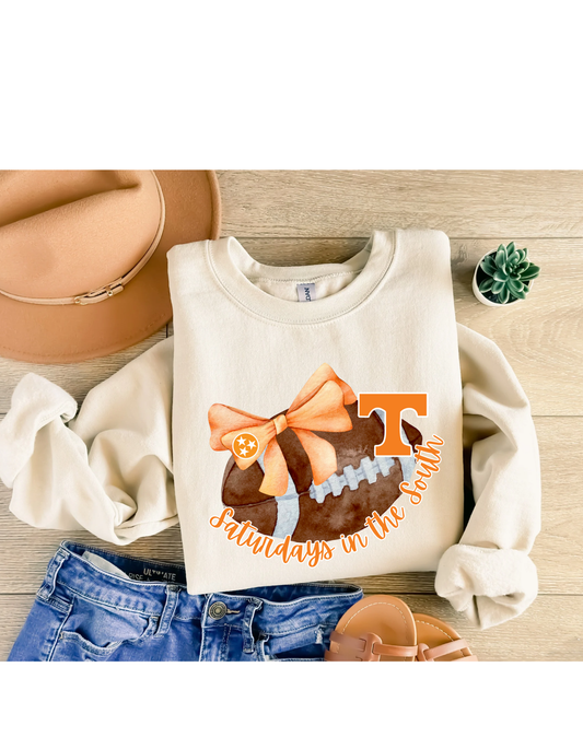 Tennessee saturdays in the south football T-Shirt Short Sleeve : Beige / T shirt