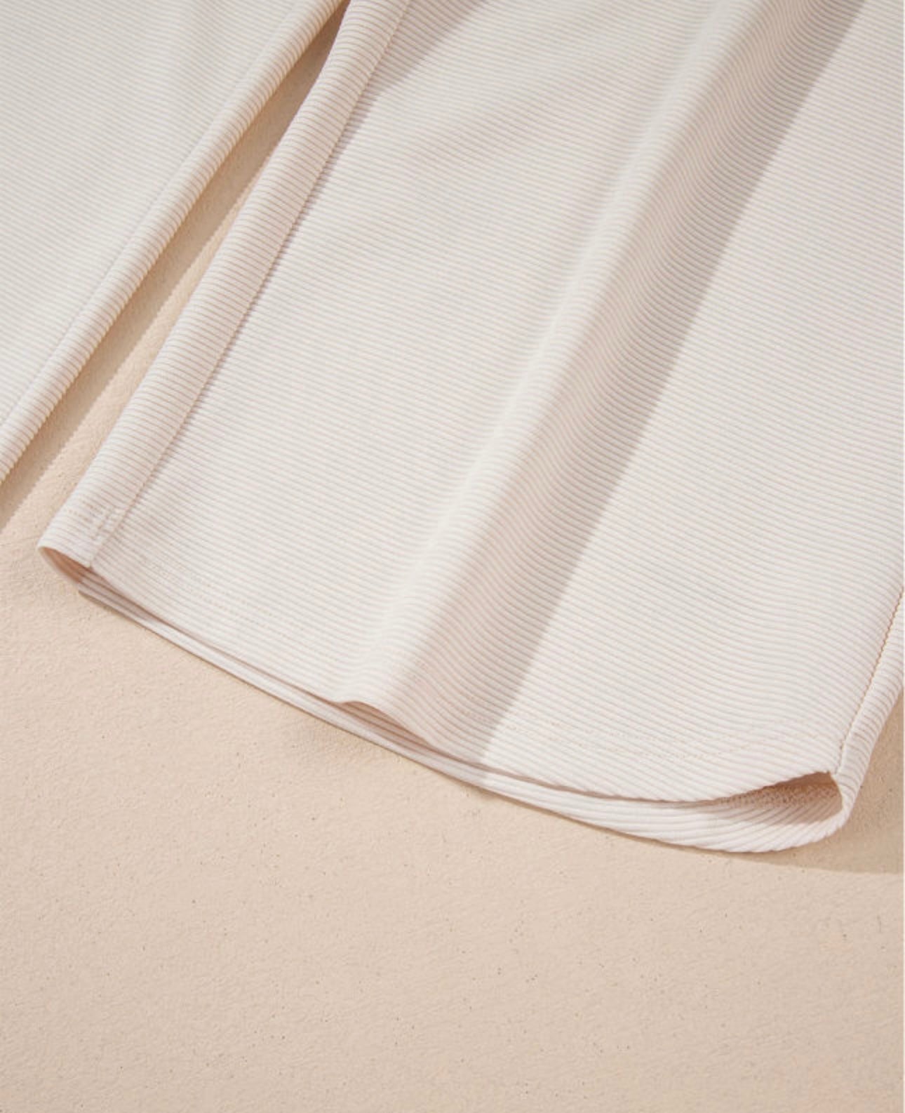 Apricot Textured Ruffle Sleeve Zippered Top Wide Leg Pant Set