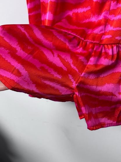 Entro Zebra Print Romper Red and Pink