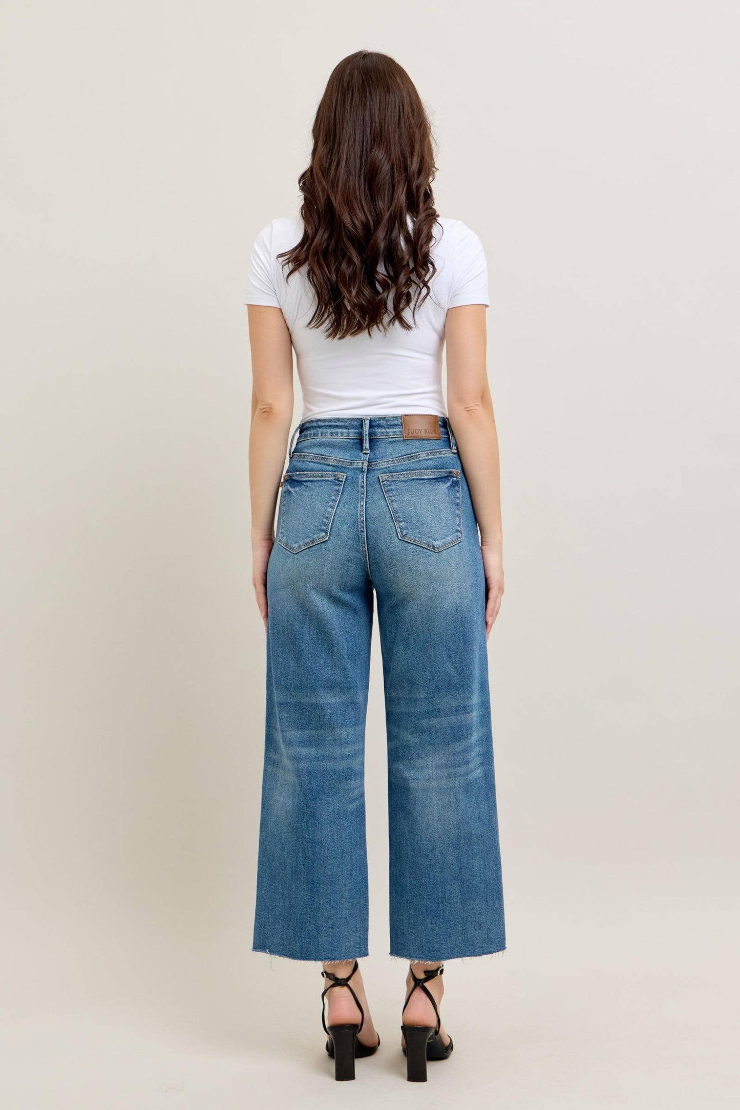 Judy Blue High Waist Rigid Magic Destroy Wide Leg Crop: 11/30