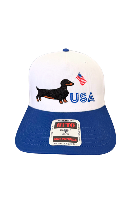 Red White and Woof Embroidered Hat