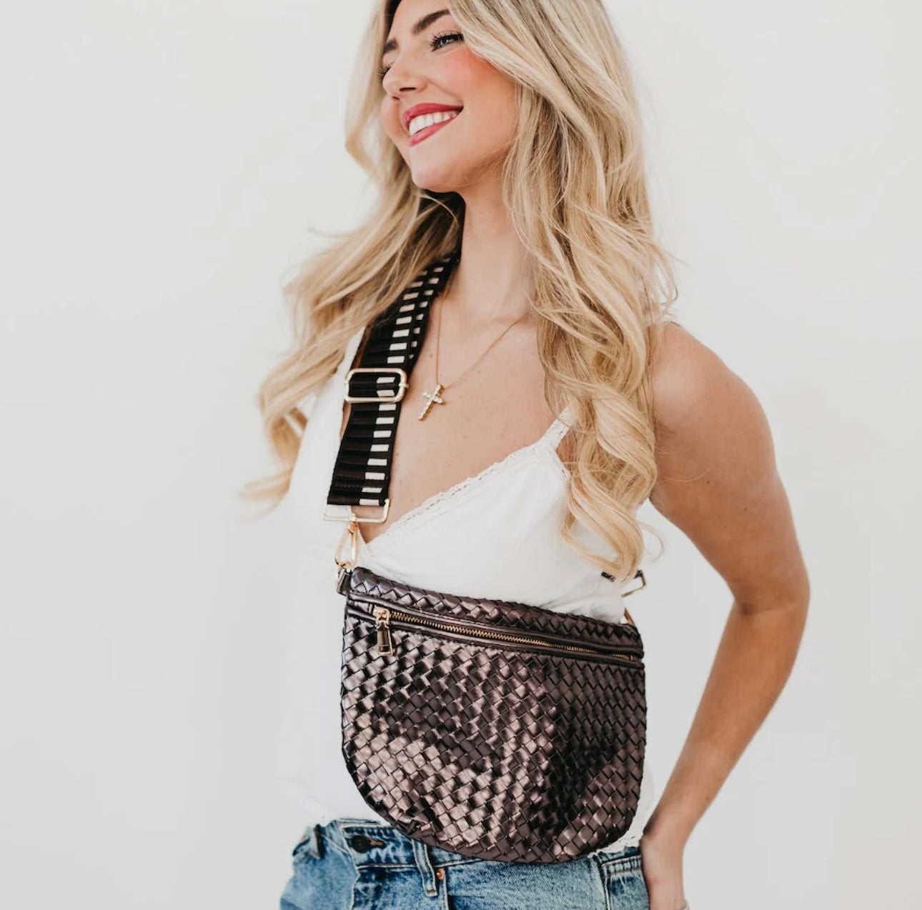 Pretty Simple Westlyn Woven Bum Bag! Gorgeous woven vegan leather