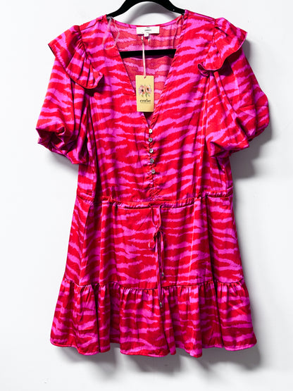 Entro Zebra Print Romper Red and Pink