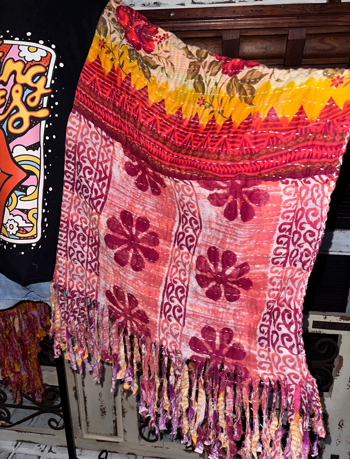 Butterfly Top “Rolling Stones” Fringed