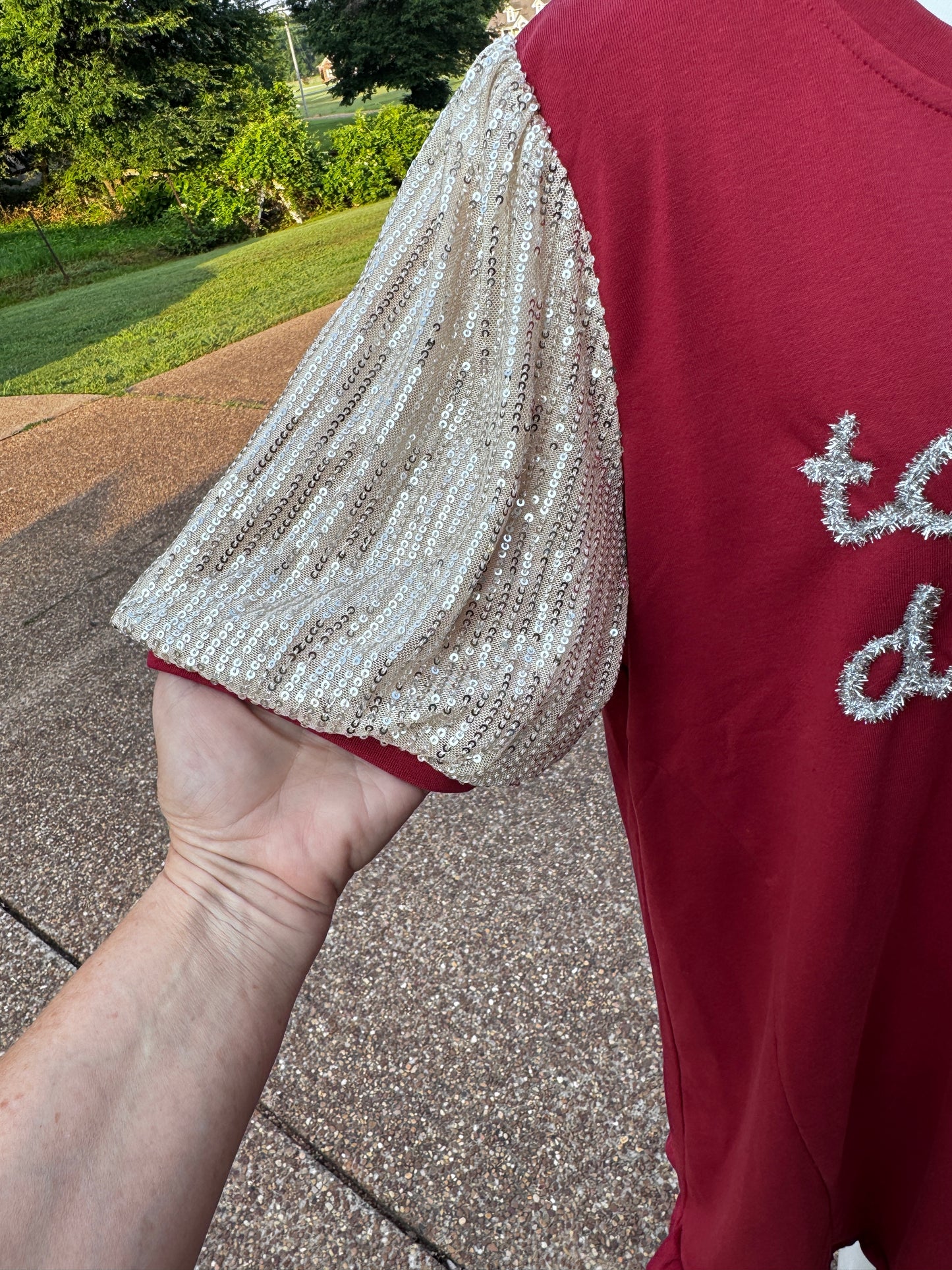 Umgee Crimson Dress Touch Down Game Day