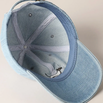 Dachshund Dog Embroidered Denim Baseball Cap