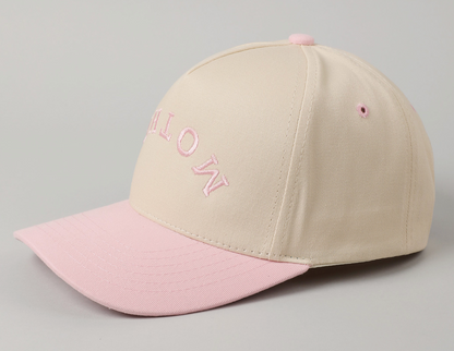 MOTHER Upside Down Lettering Embroidery Cap Pink or Mint Green