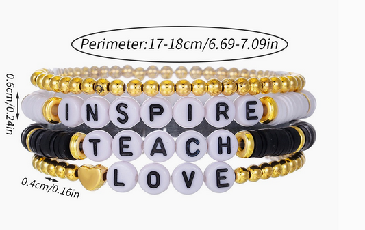 Teacher Inspired Stackable Bracelets for Teachers/ Educators