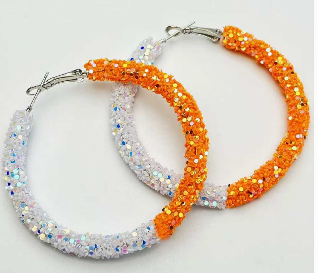 Orange and White Tennessee Earrings/ Volunteer Fans Earrings