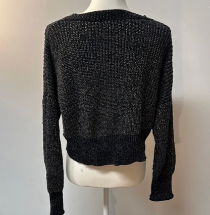 Altar’d State Black Metallic Cropped Sweater ✨