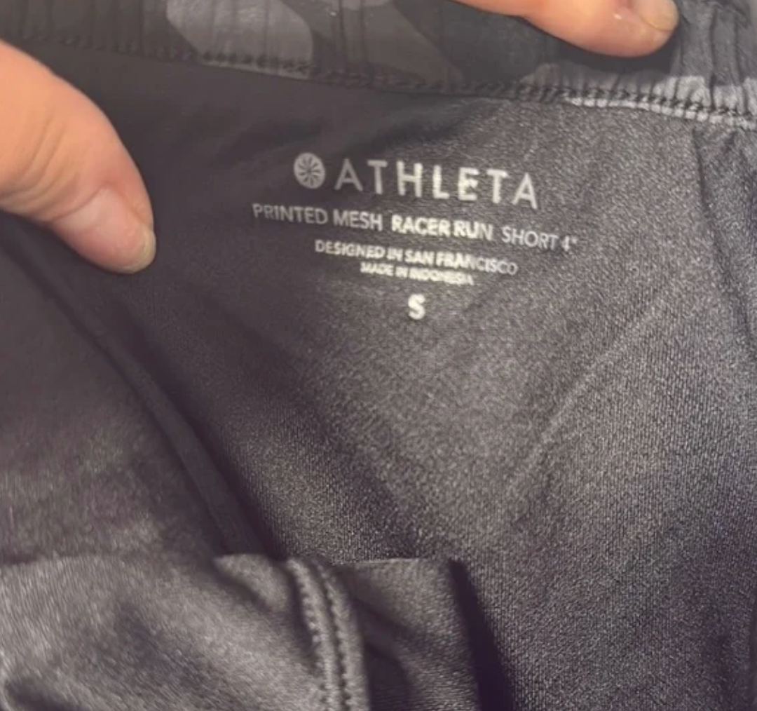 Athleta Black Camouflage Women's Shorts Small Active Athlete Running Training