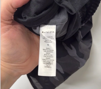 Athleta Black Camouflage Women's Shorts Small Active Athlete Running Training