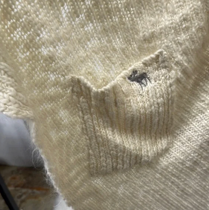 Abercrombie & Fitch Cream Ribbed Knit Oversized Shrug Sweater (XS/S)