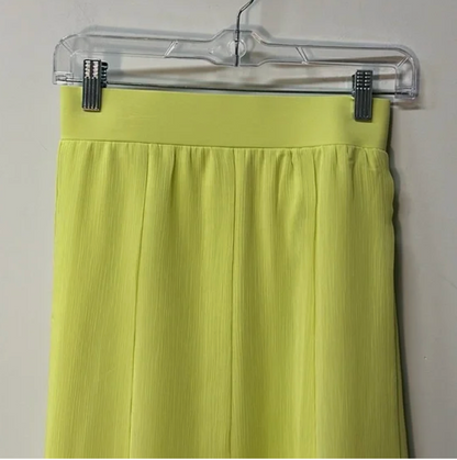 Ruby Rd. Lime Green Sheer Lined Elastic Waist Flowy A-Line Maxi Skirt – Size Large