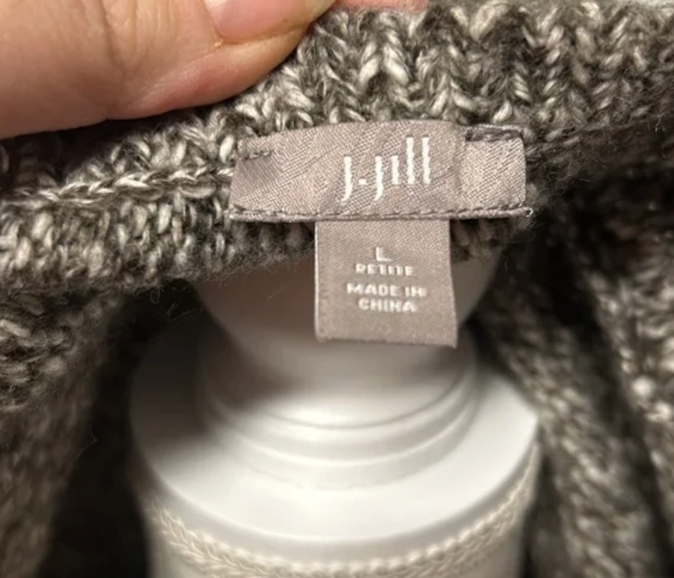 J. Jill Cardigan Zip Sweater – Brown Knit, Size Large