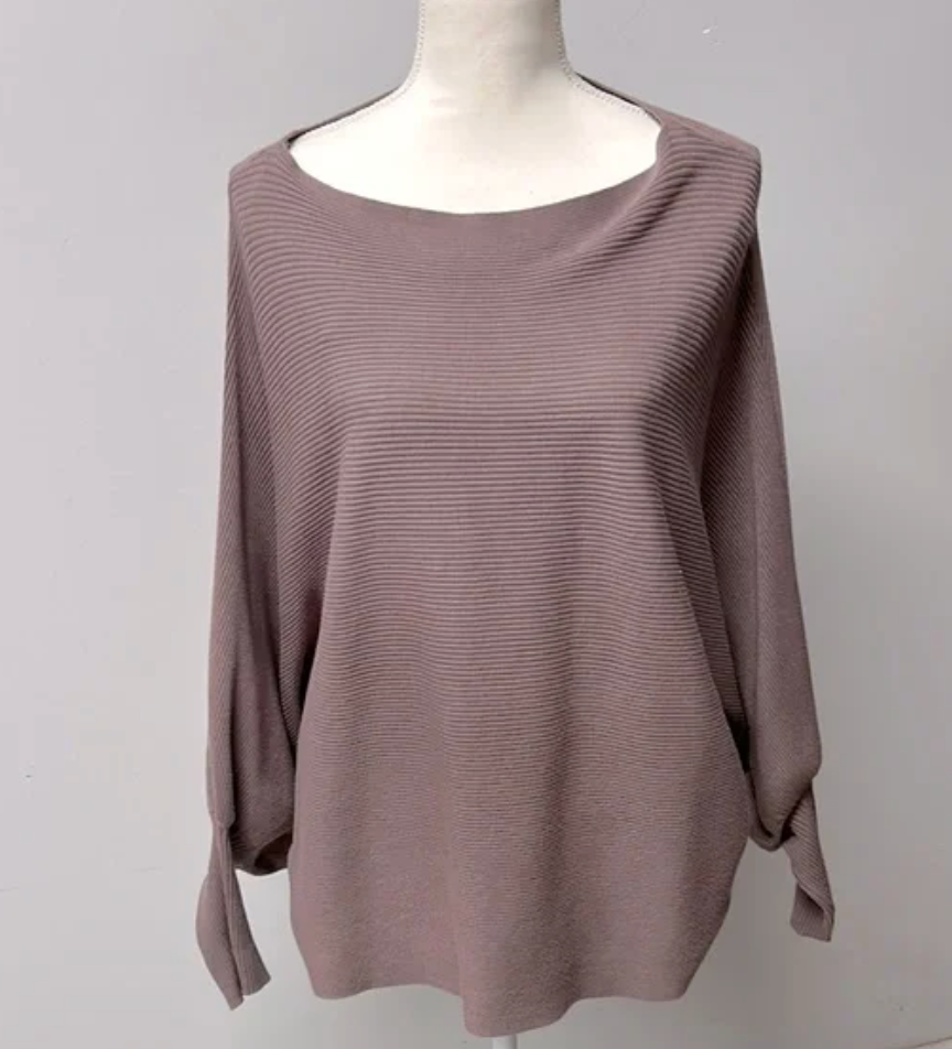 Arula B Batwing Ribbed Cropped Sweater – Plus Size 2X, Rose Pink