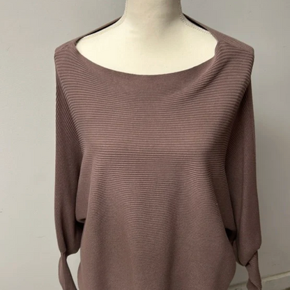 Arula B Batwing Ribbed Cropped Sweater – Plus Size 2X, Rose Pink