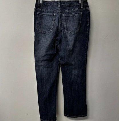 Talbots Embroidered Floral Straight-Leg Jeans Size 8P