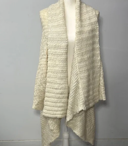 Abercrombie & Fitch Chunky Knit Open-Front Cardigan Sweater – Cream Size XS/S