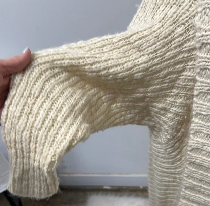 Abercrombie & Fitch Chunky Knit Open-Front Cardigan Sweater – Cream Size XS/S