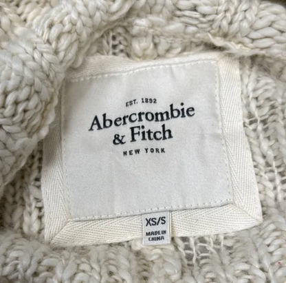Abercrombie & Fitch Chunky Knit Open-Front Cardigan Sweater – Cream Size XS/S