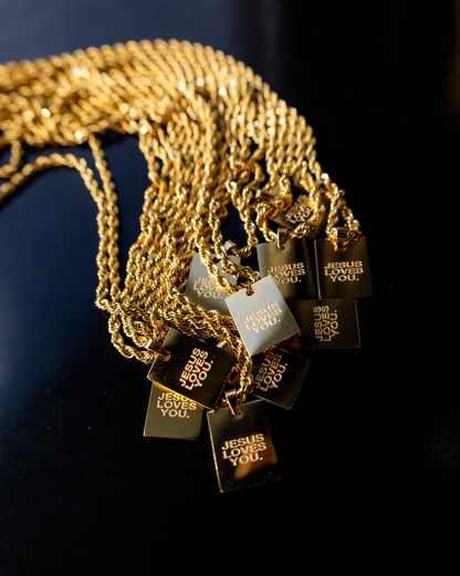 Jesus Loves You Pendant Necklace